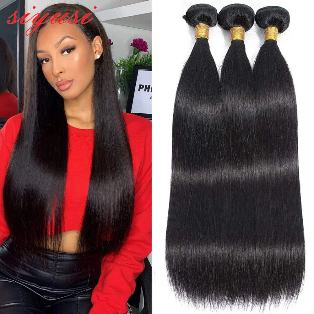 Brazilian Straight Hair Bundles 1/3/4 Pcs 100% Unprocessed Human Hair Straight Bundles Human Hair Extensions For Black Women