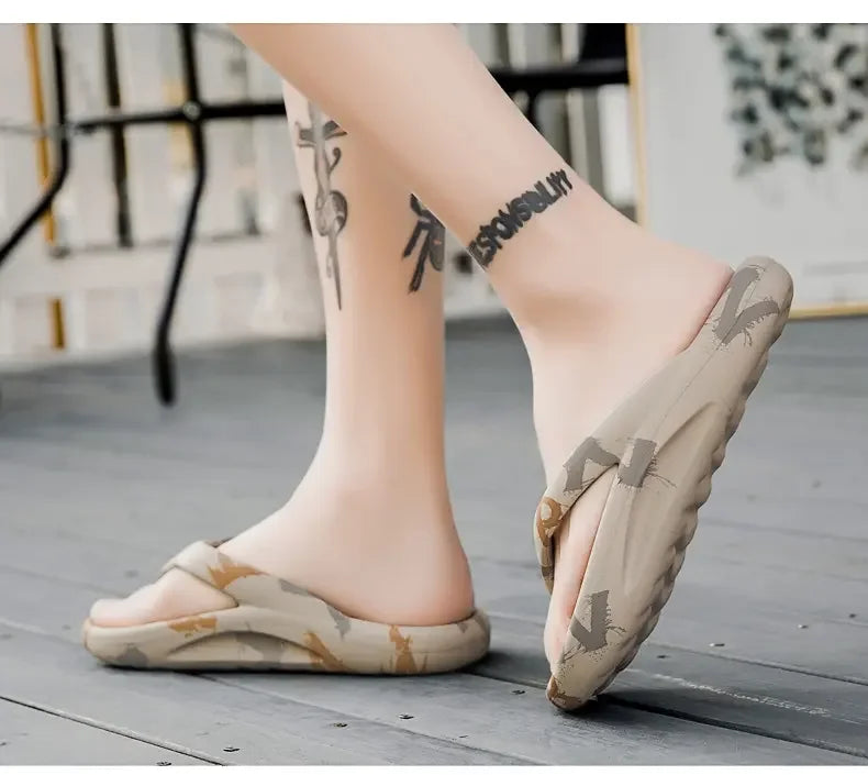 Fashion Daily Slippers for Men Anti Slip Soft Sole Lightweight Home Beach Outdoor Leisure Walking Footwear