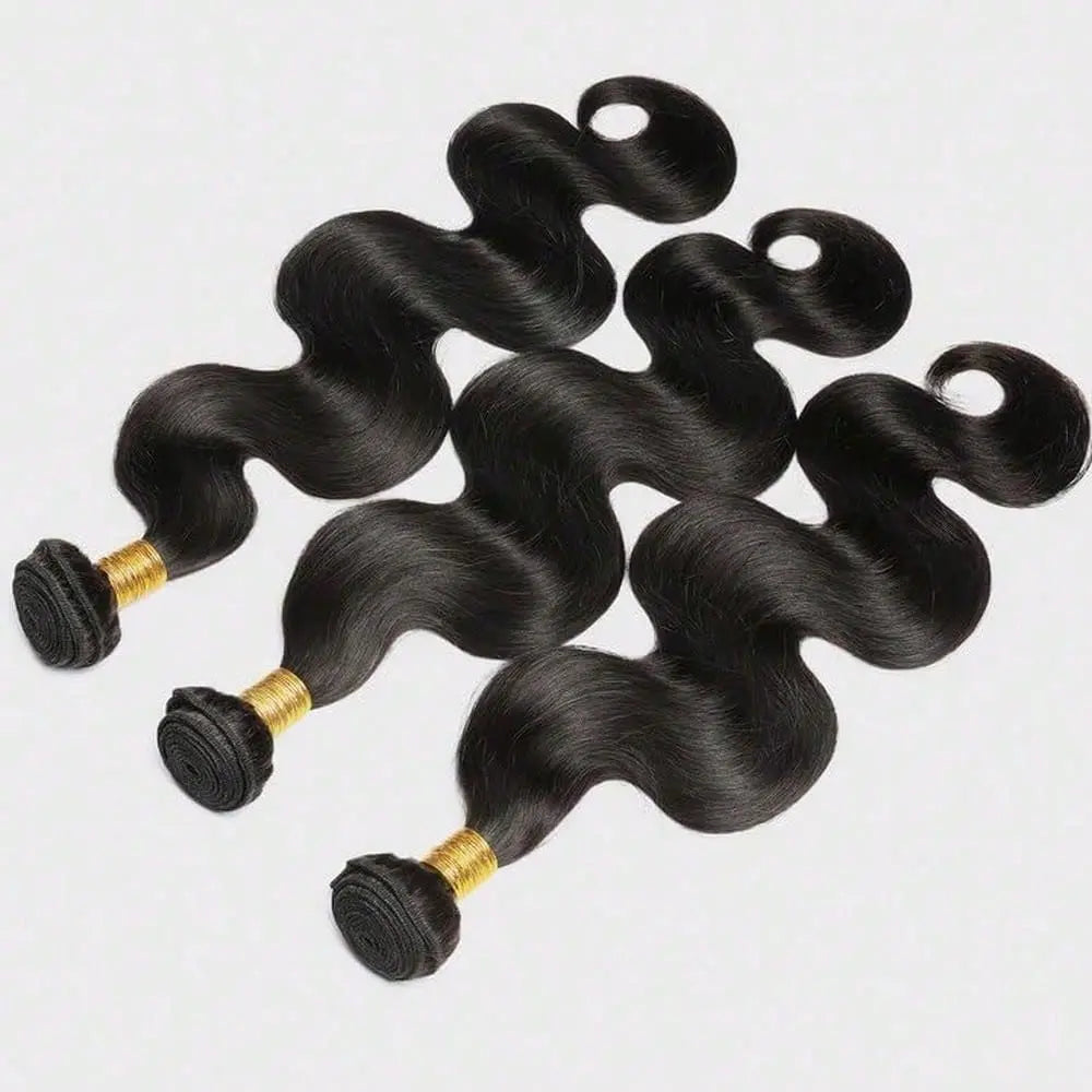 4 Bundles 15A Body Wave Human Hair, 22 24 26 28 Inch 100% Unprocessed Brazilian Virgin Double Weft Extensions in Black Color
