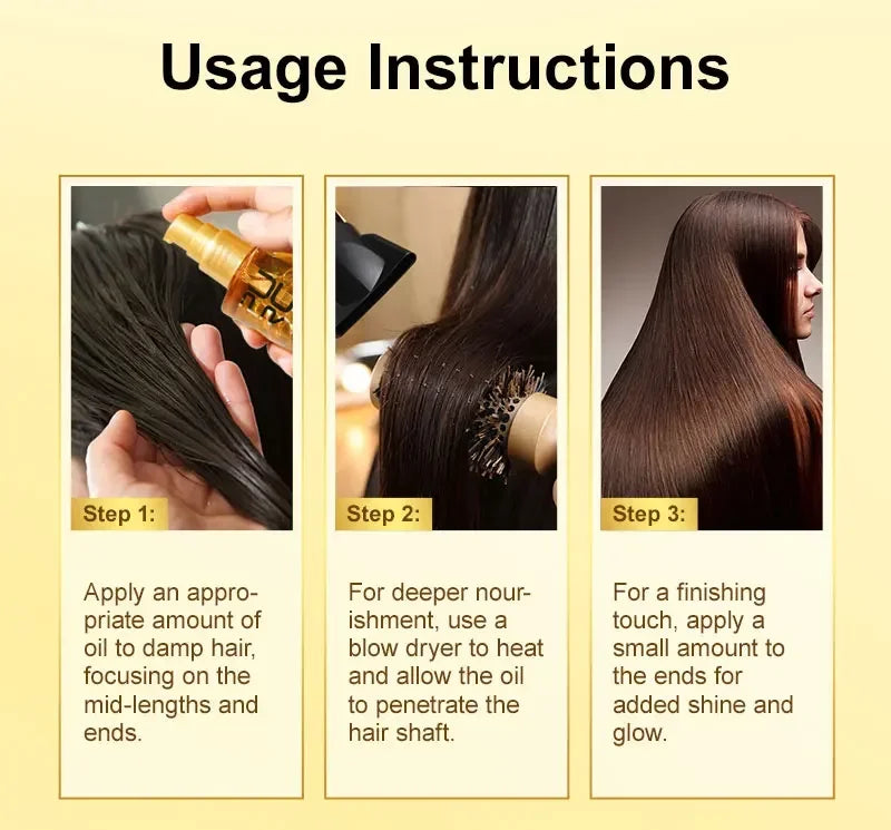 Moroccan Hair Care Essential Oil Nourishes Hair Nut Oil Smooths Brightens Softens Hair essence Repairs Scalding Damage Hairy Dry