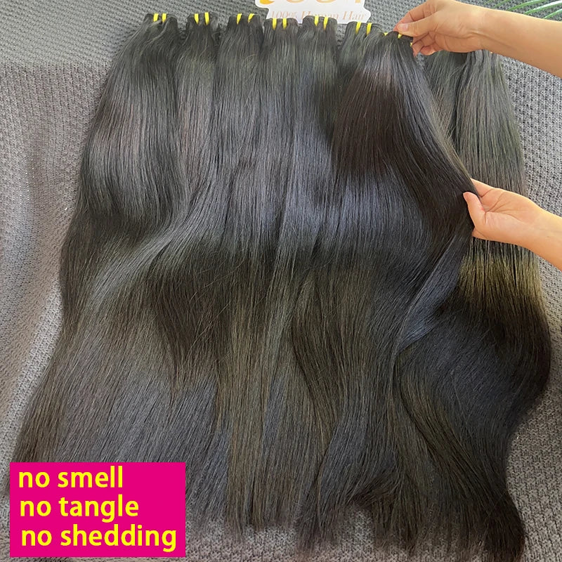 Vietnamese Bone Straight 100% Human Hair Bundles Unprocessed Raw Hair Extensions For Women Natural Color Double Weft 10-36inch