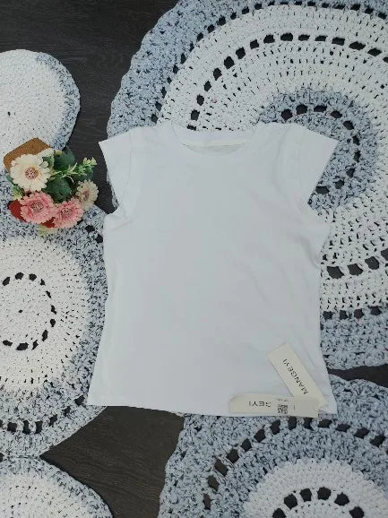 Summer Women T Shirt Girls T-Shirt Woman Clothes Tops Cotton Slim Tshirt Female Long Sleeve Crop Top Spring Tee Sexy Canale Y2k
