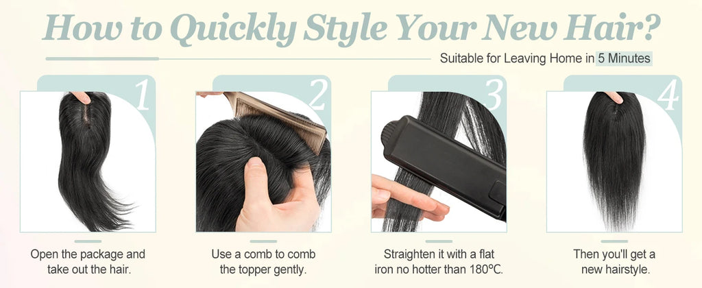Real Human Hair Toppers for Women Daily 360°  Bangs 3D Hair Pieces with Thinning Hair Bangs20, 25, 30, 35cm