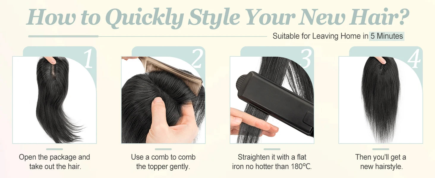 Real Human Hair Toppers for Women Daily 360°  Bangs 3D Hair Pieces with Thinning Hair Bangs20, 25, 30, 35cm