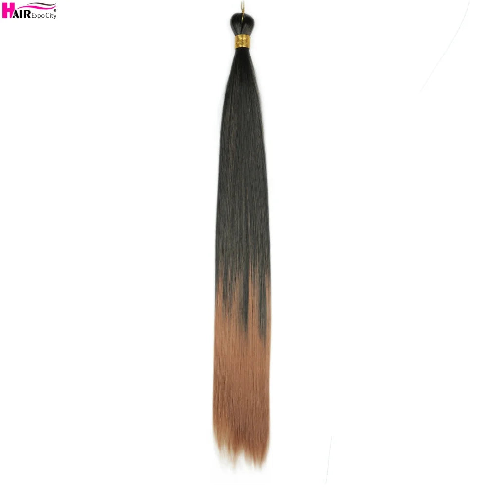 Bone Straight Braiding Hair 150g Silky Synthetic Hair For Box Braids Pre Stretched Ombre Crochet Braids Hair Extension