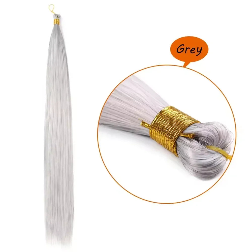 Bone Straight Silky Crochet Braiding Hair Synthetic Bulk High Temperature Hair Bundles Extension 28 Inch 150g Per Pack for Women