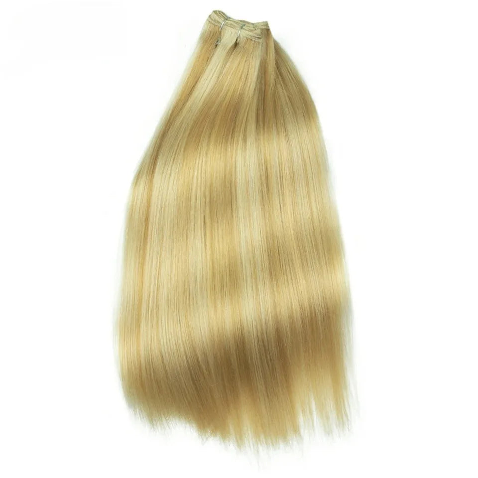 Debut Brazilian Straight Hair Double Drawn Natural Black Human Hair Weave Bundles Remy 27# 4# 6# 8# Blond 613 Human Hair Bundle