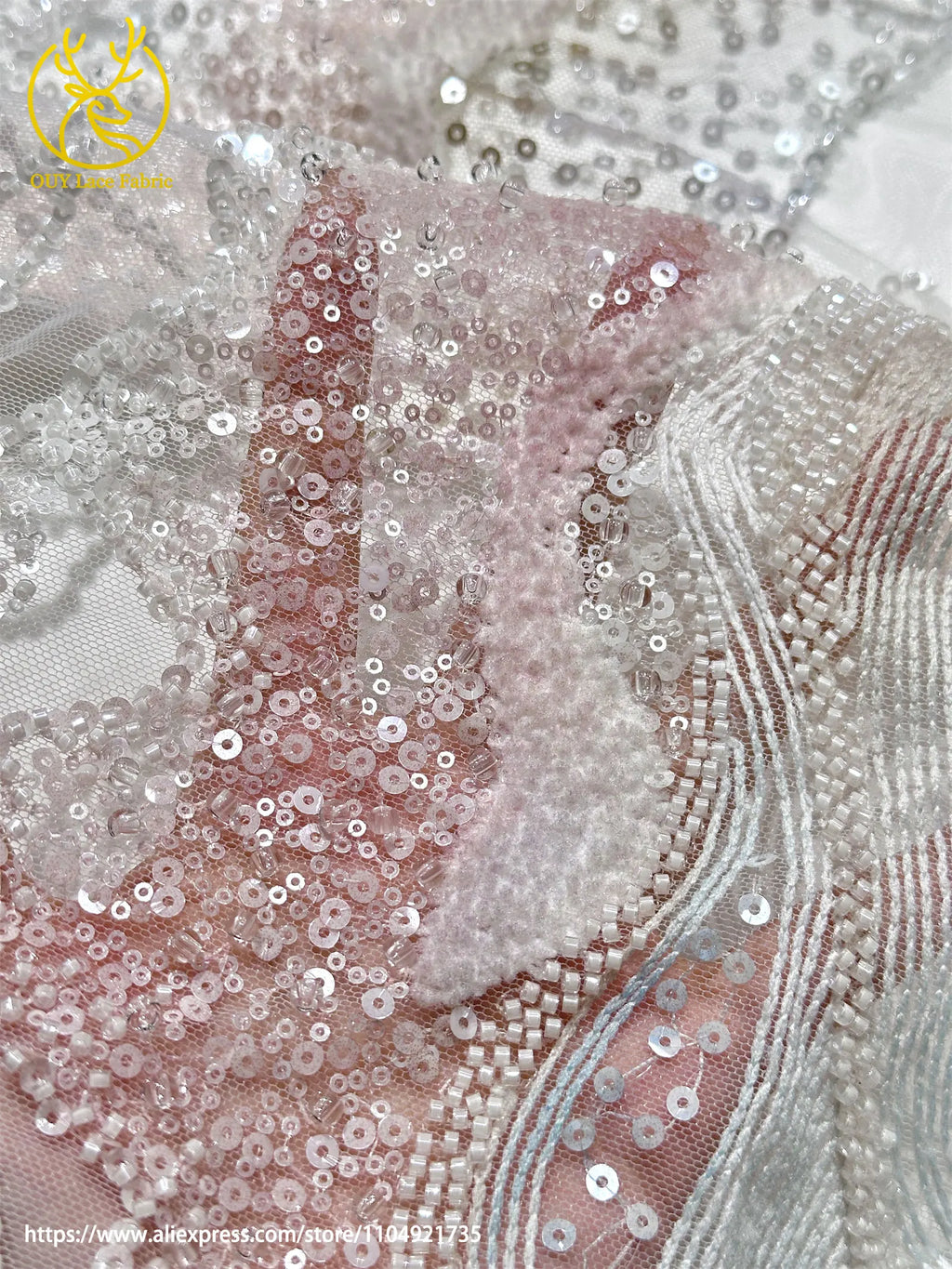 Latest French Ladies Party Evening Dresses Luxury Lace Fabrics High Quality African Groom Beaded Sequins Tulle Lace Fabrics