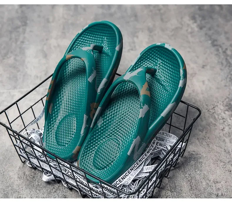 Fashion Daily Slippers for Men Anti Slip Soft Sole Lightweight Home Beach Outdoor Leisure Walking Footwear