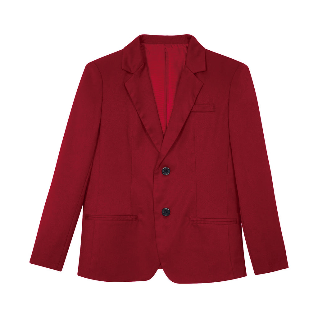 Boys Gentleman Blazer Notch Lapel Shoulder Pads Suit Coat Jacket Outerwear for Christmas Wedding Banquets Birthday Party Prom