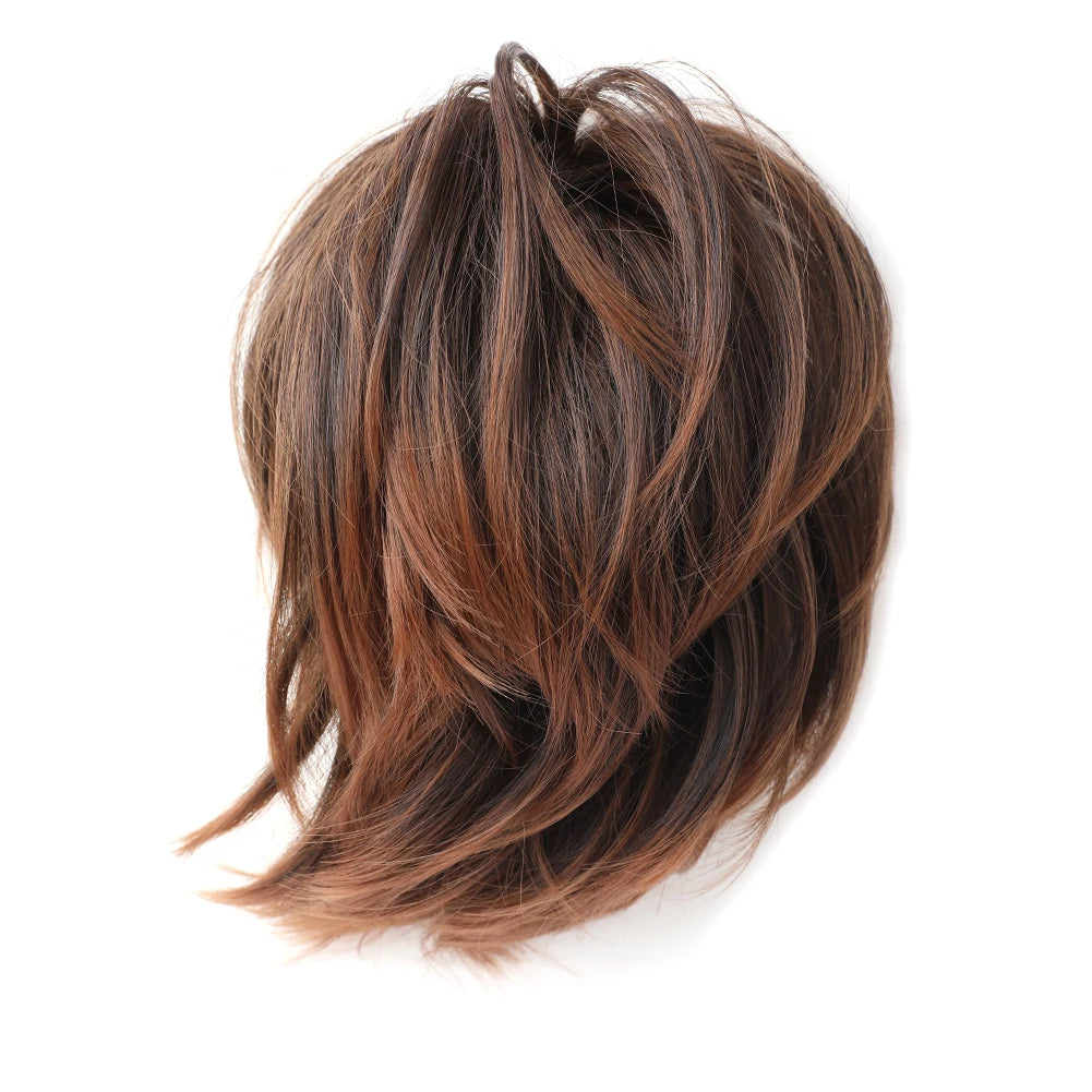 Short Ponytail Hair Bun Extensions Straight Hair Bun Synthetic Messy Bun Hairpieces Elastic Easy Scrunchies for Women