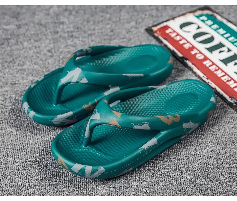 Fashion Daily Slippers for Men Anti Slip Soft Sole Lightweight Home Beach Outdoor Leisure Walking Footwear