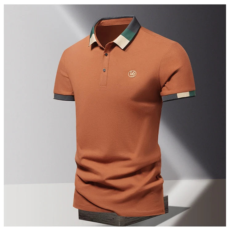 POLO shirt men's summer fashion ice silk quick drying short sleeved T-shirt solid color loose casual business collar top