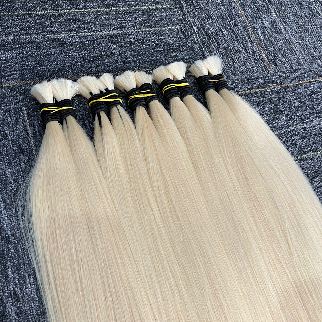 14A Bulk Human Hair Extensions bone Straight 100% Real Remy Highlights human hair braiding hair salon exclusive hair extensions