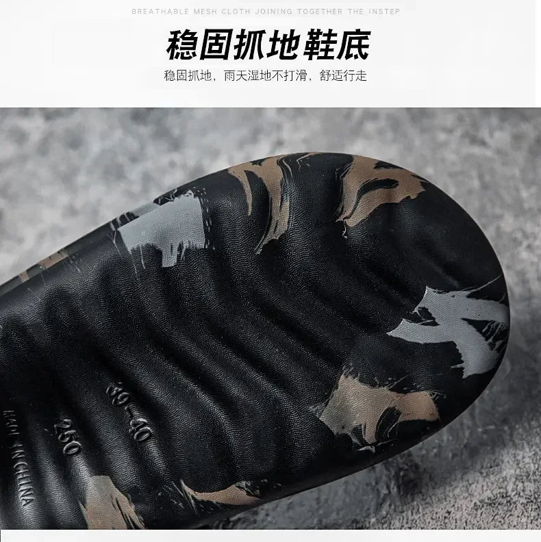 Fashion Daily Slippers for Men Anti Slip Soft Sole Lightweight Home Beach Outdoor Leisure Walking Footwear
