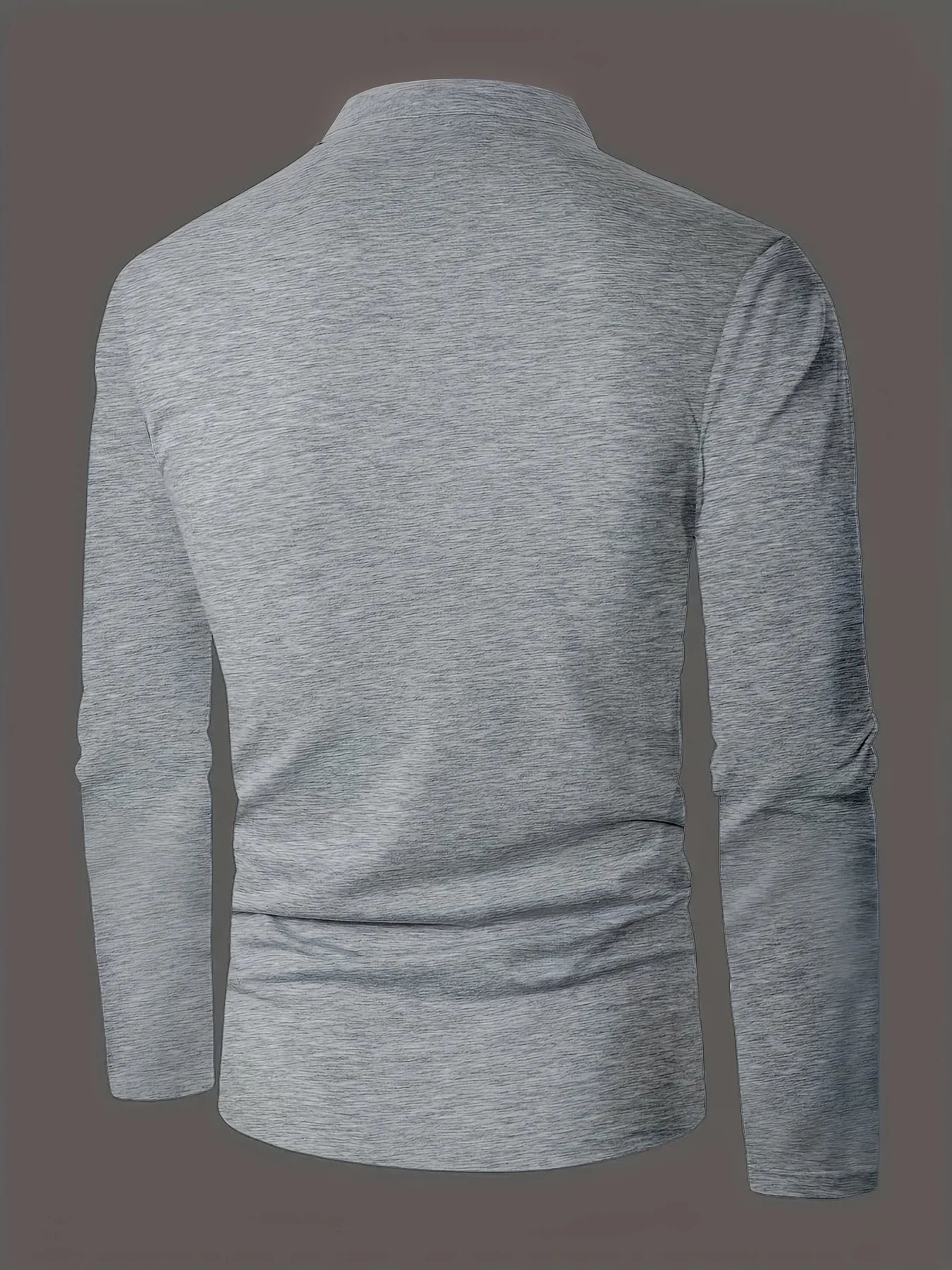 A Stylish Men's Round-Neck Plain Spliced Polo Shirt Suitable for Wearing at Home in Summer, Autumn, and Winter