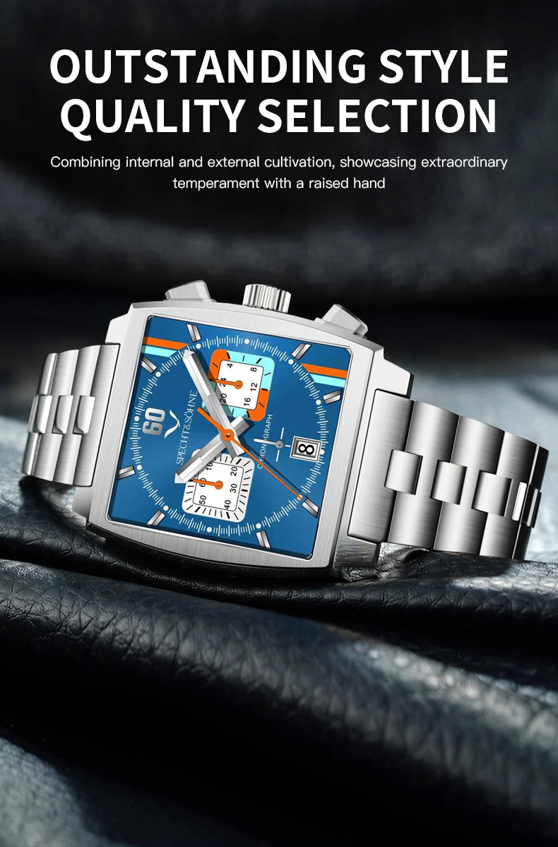 Watches Men 2025 New Hot Watches Luxury Men Quartz Wrist Watch Japan VK64 Chronograph Trendy Sport Waterproof Men's Watch