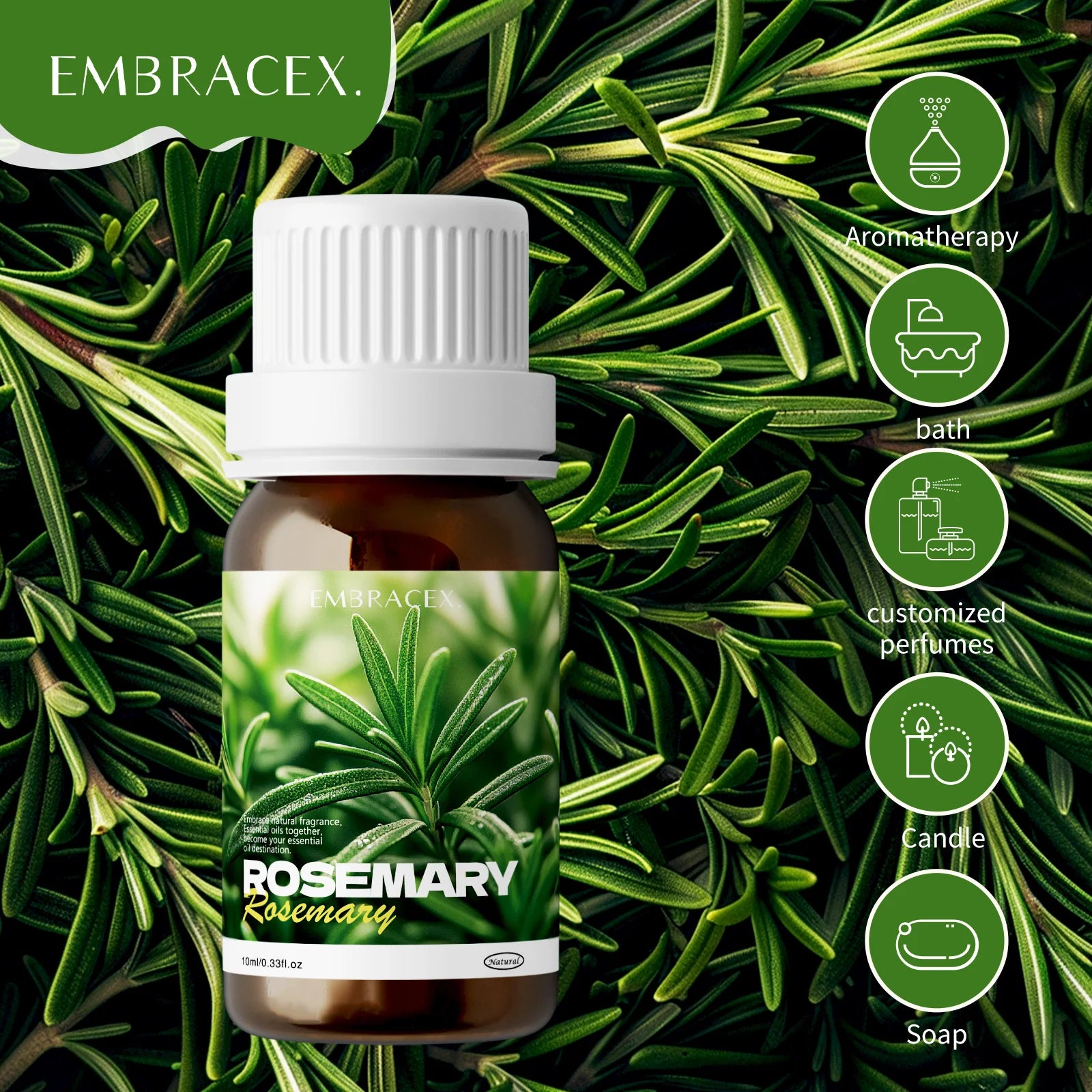 10ml Rosemary Essential Oils 100% Pure Natural Rosemary Oil Premium Grade Essential Oils For Hair Care,Skin, Aromatherapy