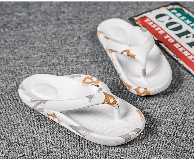 Fashion Daily Slippers for Men Anti Slip Soft Sole Lightweight Home Beach Outdoor Leisure Walking Footwear