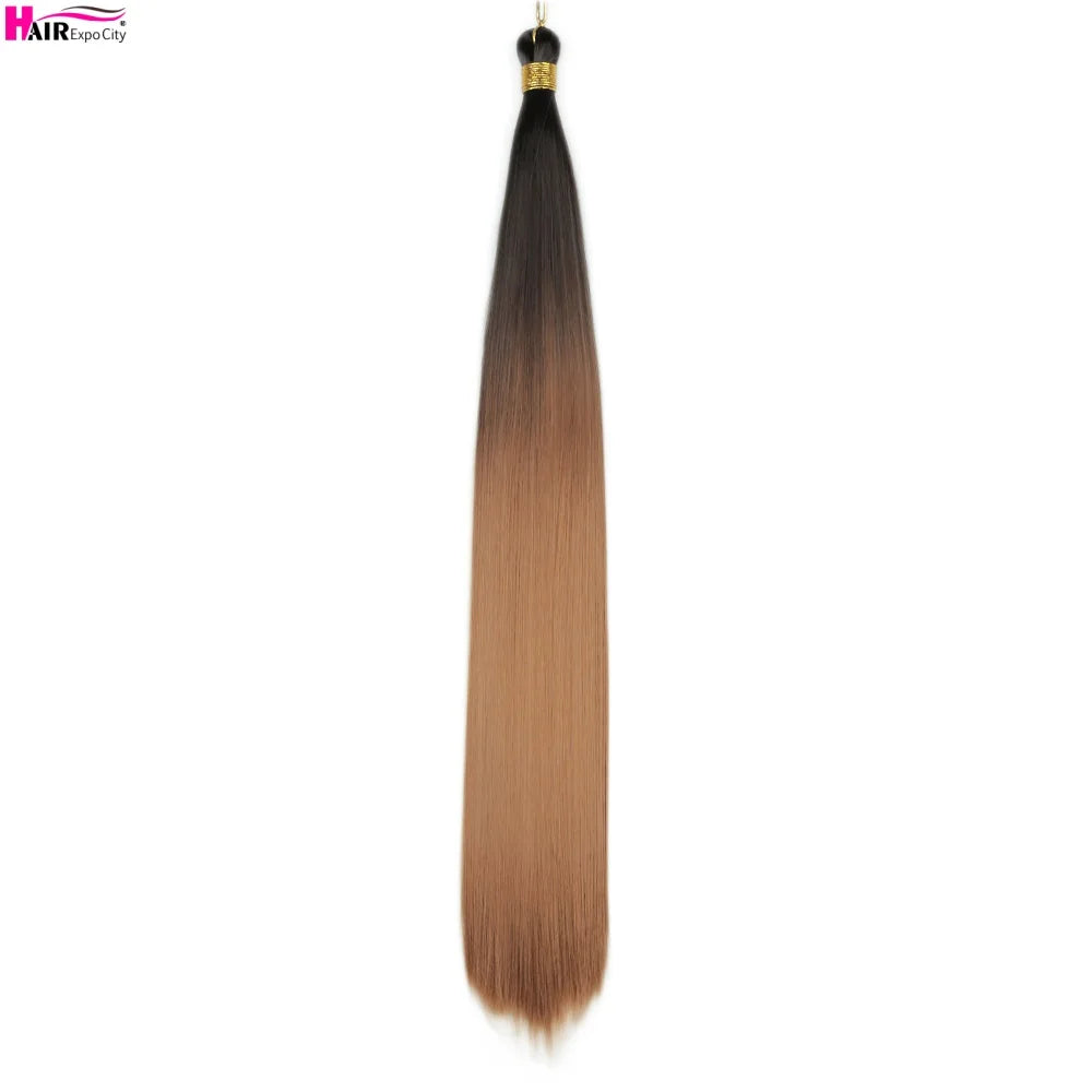 Bone Straight Braiding Hair 150g Silky Synthetic Hair For Box Braids Pre Stretched Ombre Crochet Braids Hair Extension
