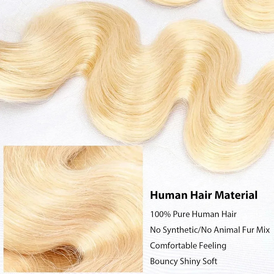 1 3 4 Bundle Loose Body Wave Bundles 613 Blonde Hair 100% Unprocessed Human Hair 16A Raw Hair Bundles Extensions Brazilian