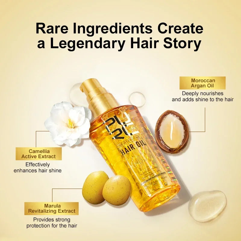 Moroccan Hair Care Essential Oil Nourishes Hair Nut Oil Smooths Brightens Softens Hair essence Repairs Scalding Damage Hairy Dry
