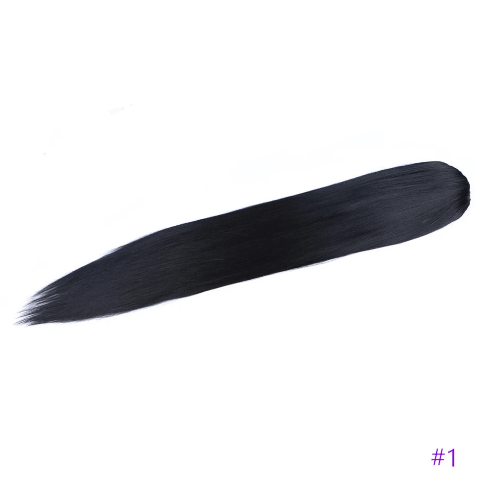30 Inch Long Bone Straight Ponytails Futura Synthetic Drawstring Ponytails Clip-in Hair Extensions Straight Ponytails for Women