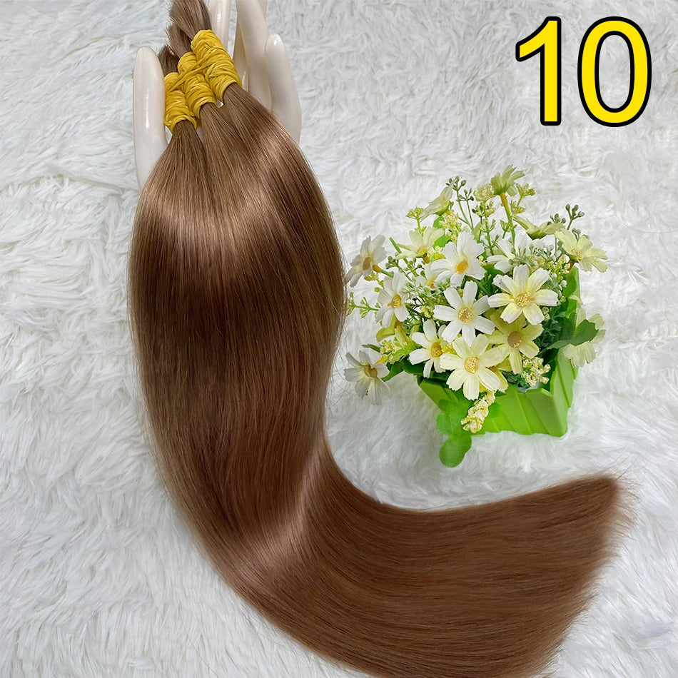 Straight Human Hair Bundles No Weft Natural Black Bulks Blonde Brazilian Remy Hair 100% Real Natural Hair Extension For Women