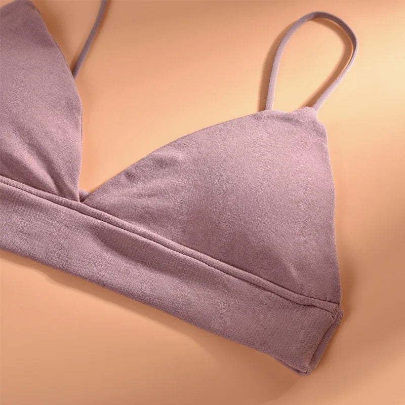 Summer Women Bra French Triangle Tube Top Sexy Seamless Bras Camisole Wireless Backless Lingerie Bralette