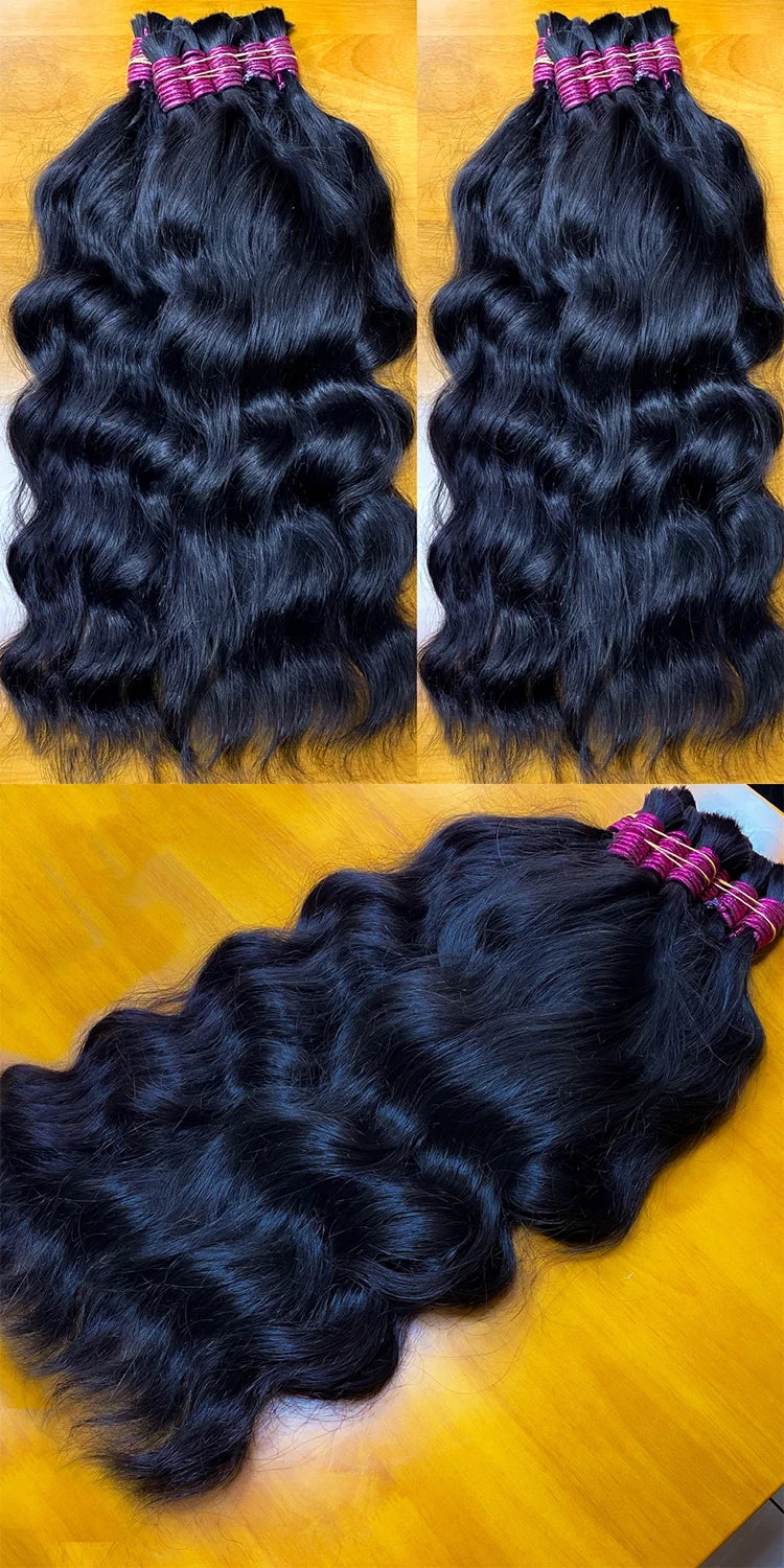 Pure Natural 100% Human Hair Bulk Braiding Hair Cabelo Humano No Weft Hair Unprocessed Human Hair Boho Braids Curly Body Wave