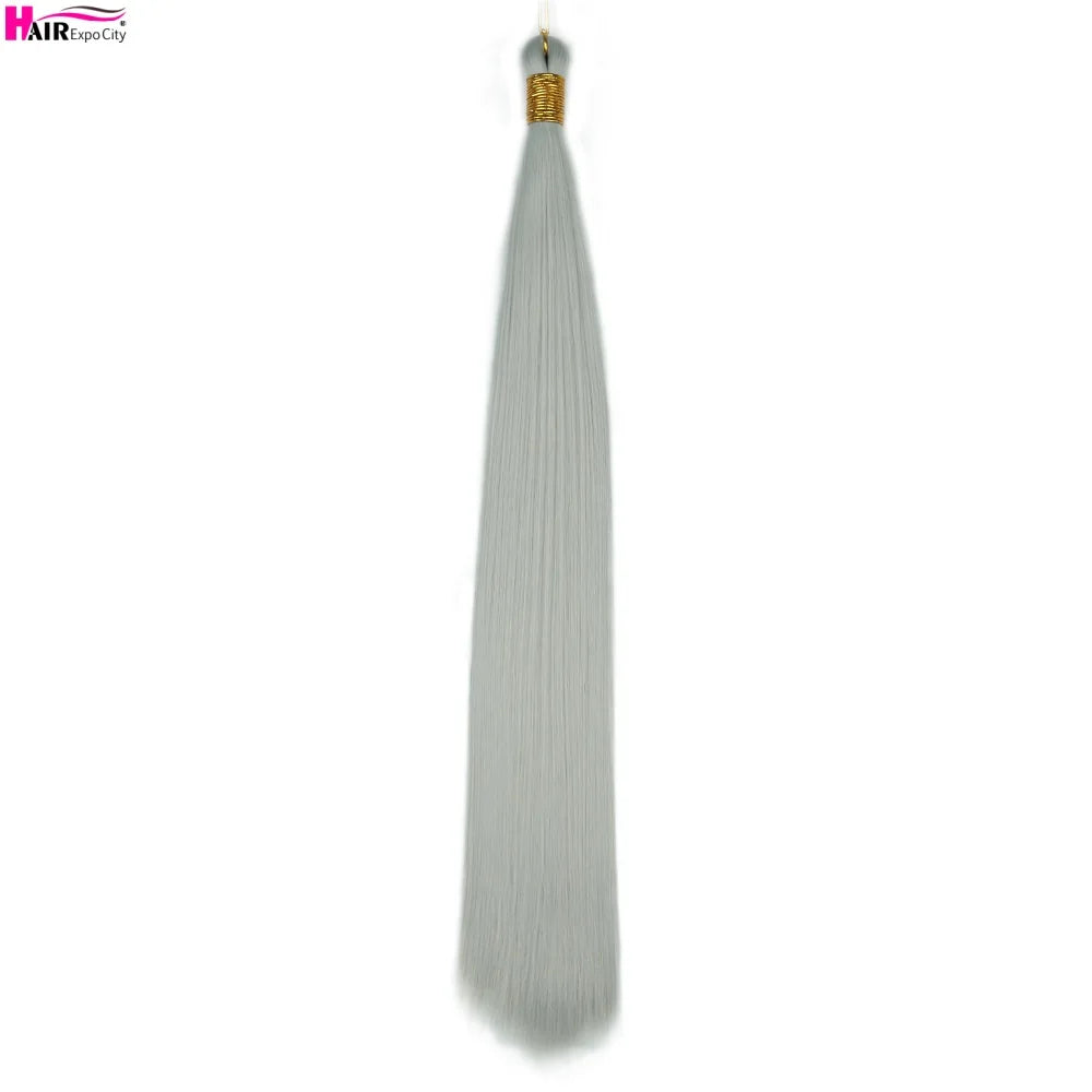 Bone Straight Braiding Hair 150g Silky Synthetic Hair For Box Braids Pre Stretched Ombre Crochet Braids Hair Extension