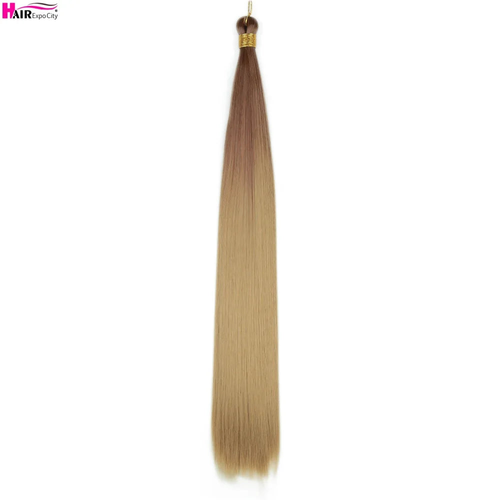 Bone Straight Braiding Hair 150g Silky Synthetic Hair For Box Braids Pre Stretched Ombre Crochet Braids Hair Extension