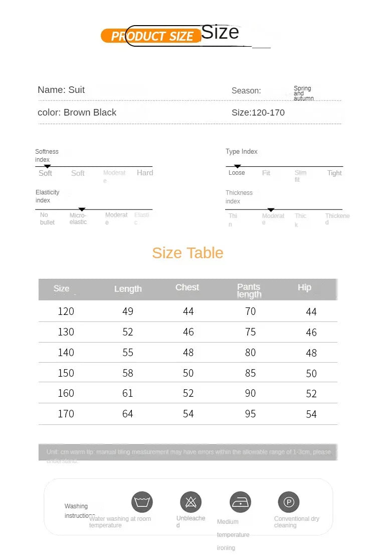 Suit for Boys Autumn Fashion Casual Loose Blazer Trousers Two Pieces Teen School Kids Clothes Set 13 14 Years Children Costumes