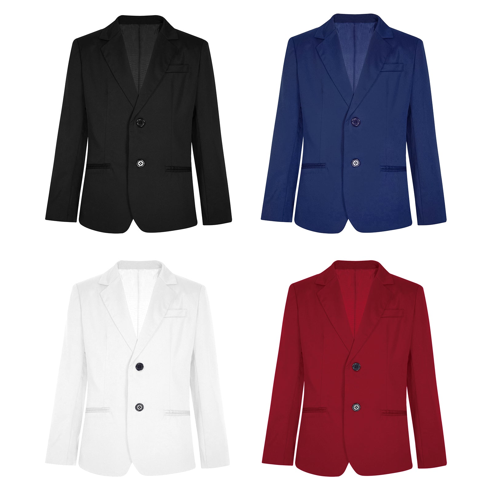 Boys Gentleman Blazer Notch Lapel Shoulder Pads Suit Coat Jacket Outerwear for Christmas Wedding Banquets Birthday Party Prom