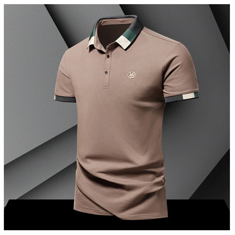 POLO shirt men's summer fashion ice silk quick drying short sleeved T-shirt solid color loose casual business collar top