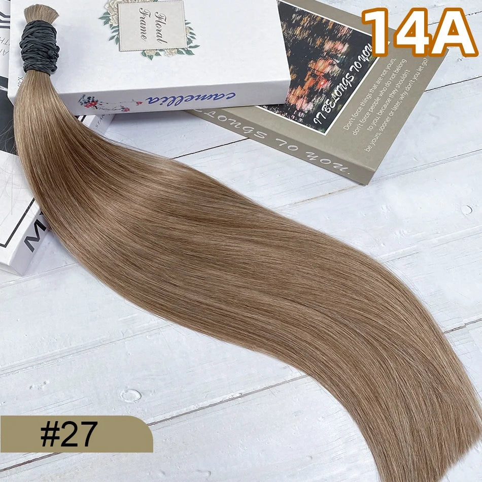 14A Bulk Human Hair Extensions bone Straight 100% Real Remy Highlights human hair braiding hair salon exclusive hair extensions