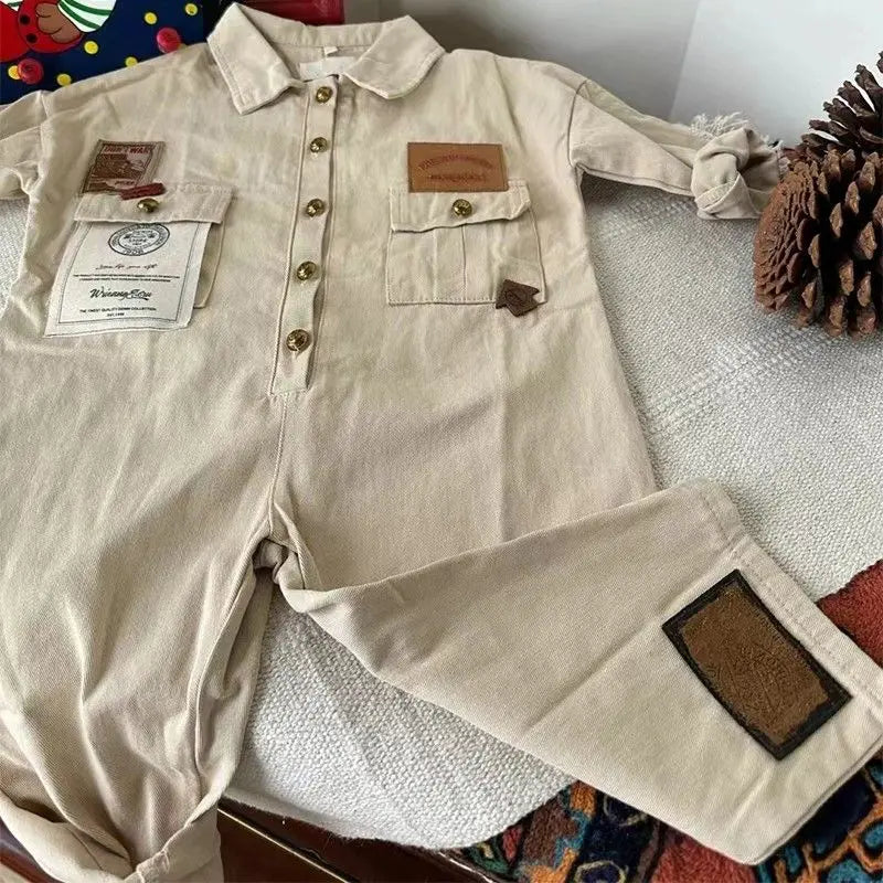 Boys Jumpsuit 2025 Autumn New Arrival  Cool Handsome Stylish Korean Style  Pants Well Designed Fashion Overalls