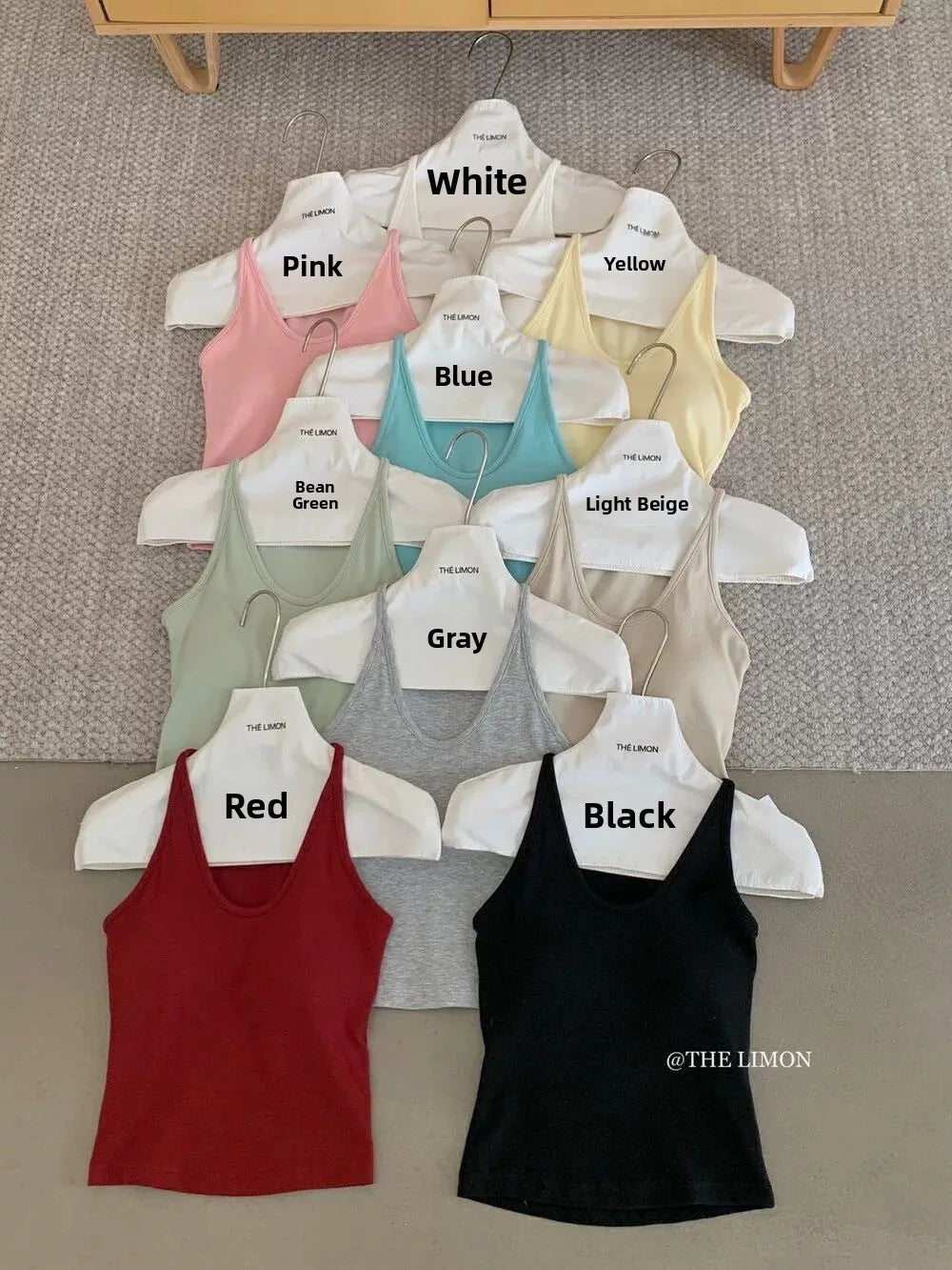 Summer New Sle Sexy Pure Desire Hot Girl Slim Fit Tank Top Women's Padded Sports Bra Vest U-Ne ort Length Cotton Blend