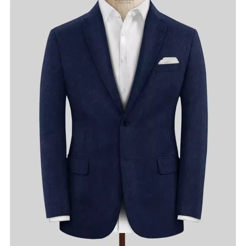 Men's Wool Blazer Single Breasted Slim Fit Suit Jacket Elegant Business Casual Stylish Comfortable Formal Coat Mens Tweed Outer