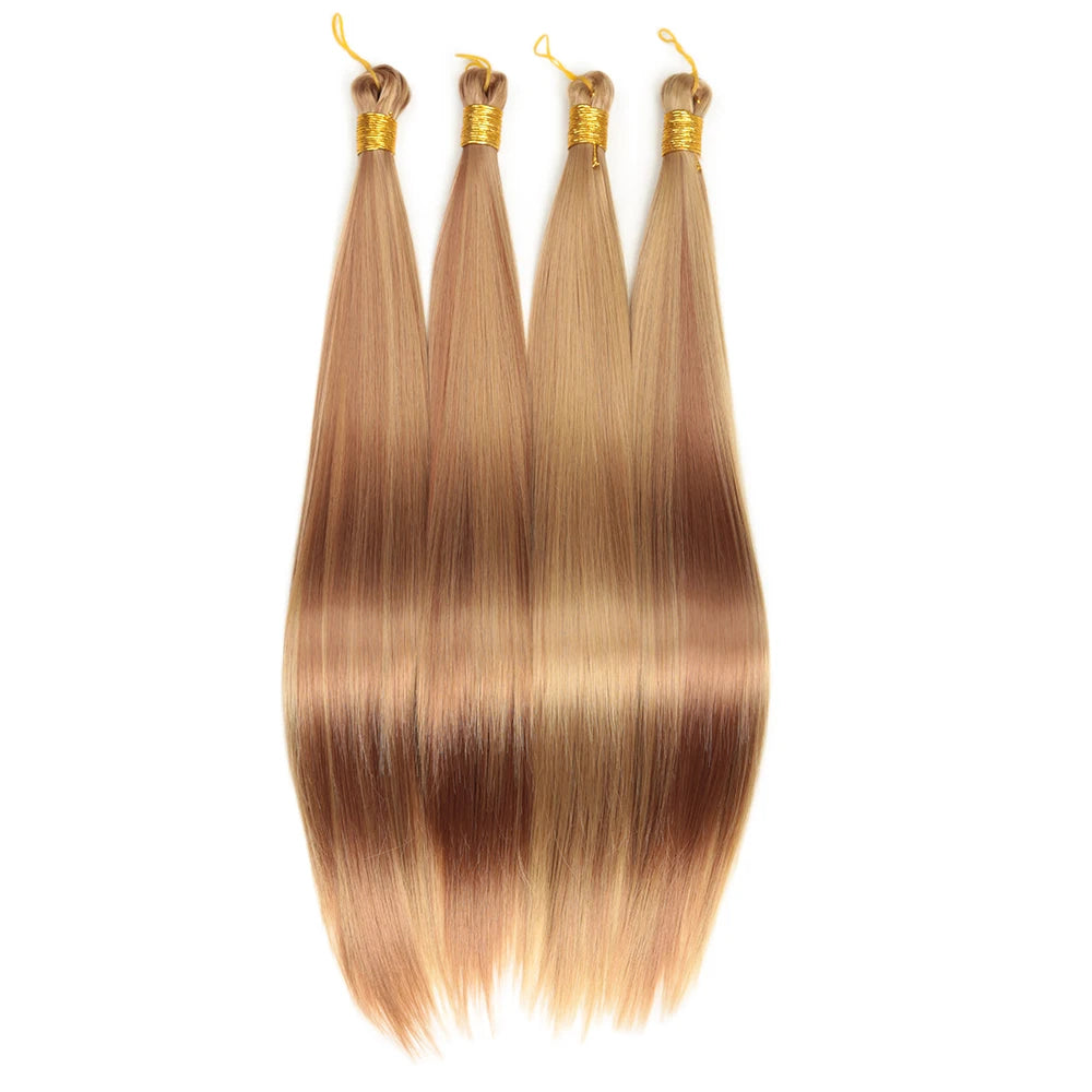 Bone Straight Braiding Hair 150g Silky Synthetic Hair For Box Braids Pre Stretched Ombre Crochet Braids Hair Extension