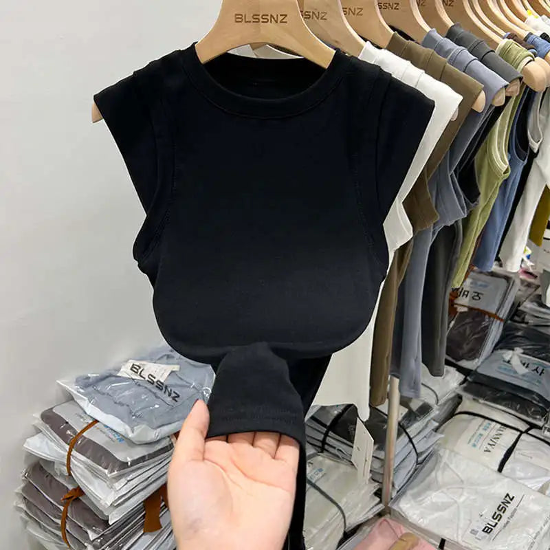 Summer Women T Shirt Girls T-Shirt Woman Clothes Tops Cotton Slim Tshirt Female Long Sleeve Crop Top Spring Tee Sexy Canale Y2k