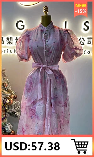 New Spring/Summer Party Dress for Women: Elegant V-neck Sleeveless High-waisted Slim Fit Pleated Trim Casual-GZXX664