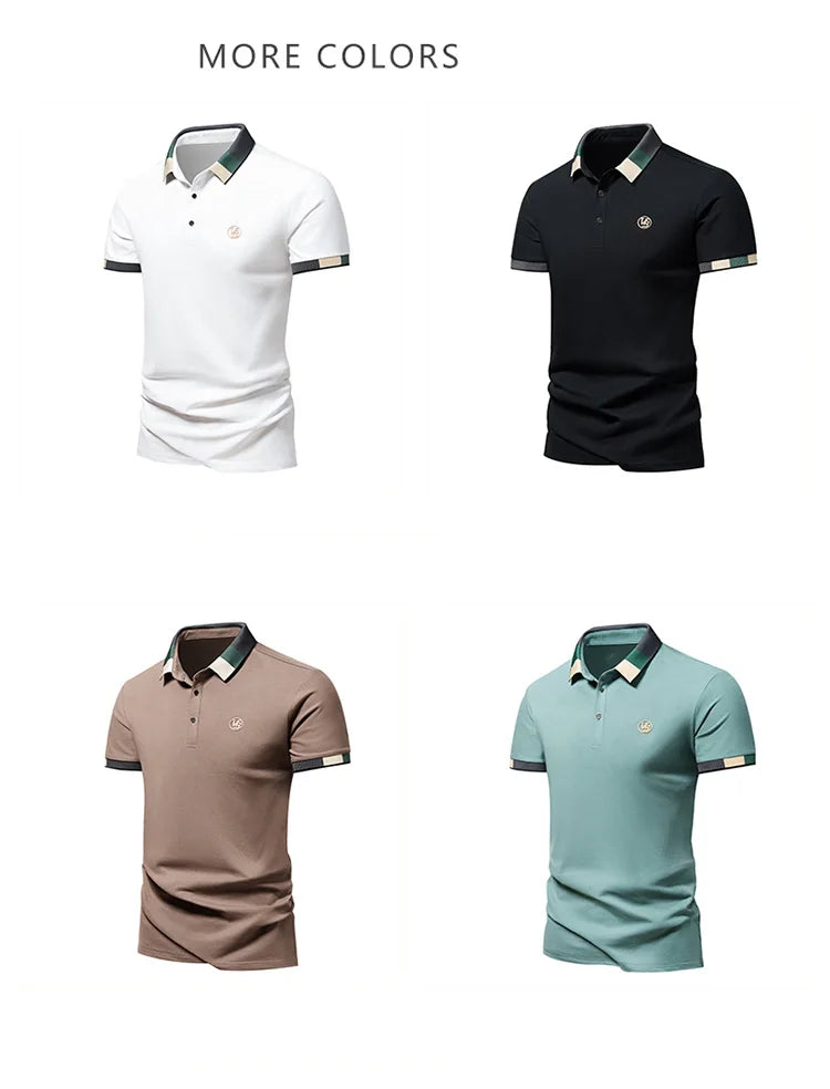 POLO shirt men's summer fashion ice silk quick drying short sleeved T-shirt solid color loose casual business collar top