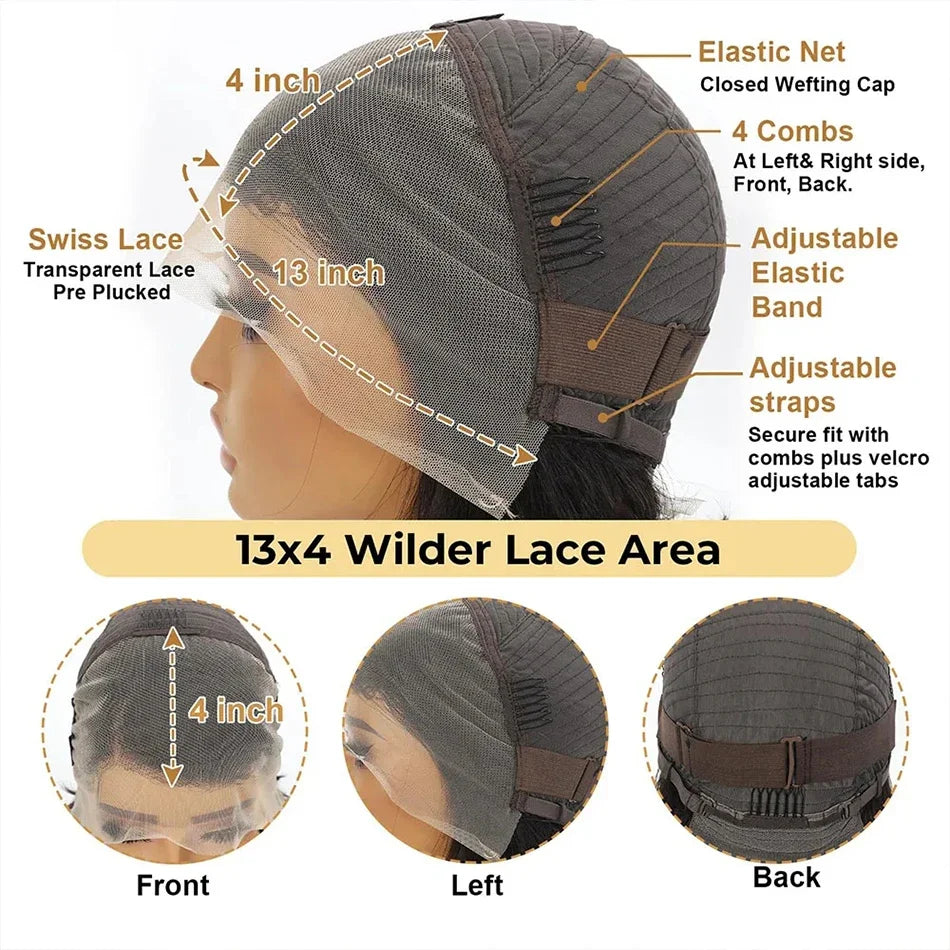 Brazilian Hair Short Bob Wig Pixie Cut Wig 13x4X1 Side Part Lace Human Hair Wigs 100% Remy Hair Straight Cheap Human Hair Wig