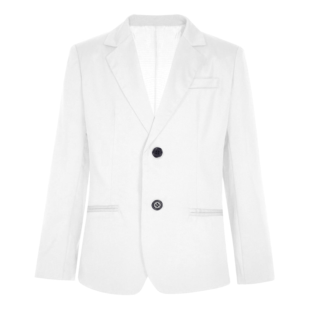 Boys Gentleman Blazer Notch Lapel Shoulder Pads Suit Coat Jacket Outerwear for Christmas Wedding Banquets Birthday Party Prom