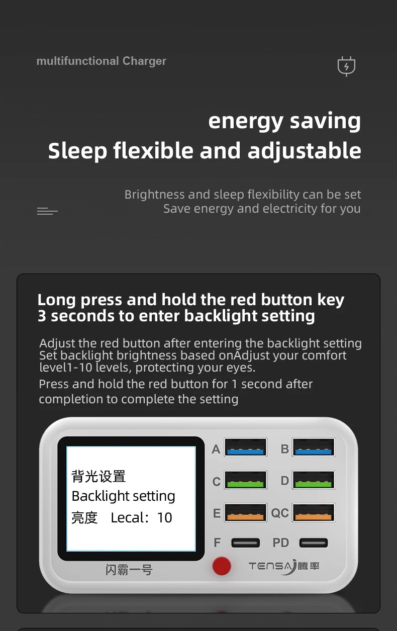 Multifunction 8-port Charger for Mobile Phonewith Short Circuit Repair Function Smart Wireless Fast Charging Tool