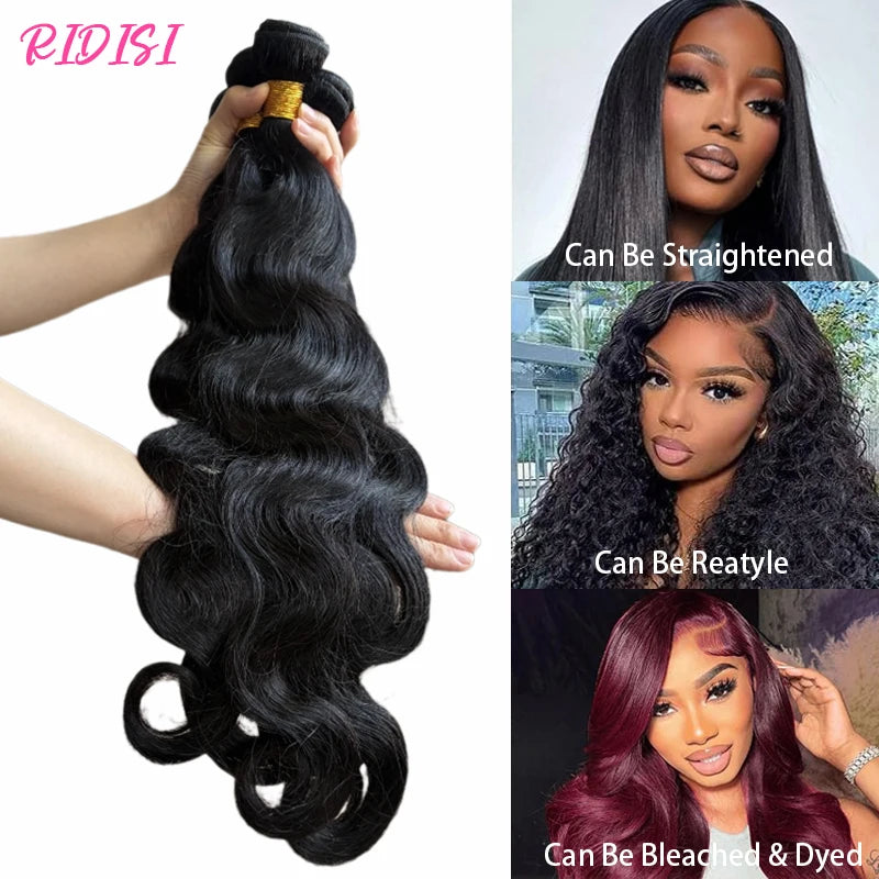 Natural Color Body Wave Bundles Human Hair 22 24 26 Inch Brazilian Virgin Hair 3/4 Bundles Human Hair Extensions For Women