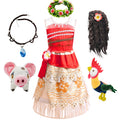 Moana Dress Cosplay Princess Costume Kids Vaiana Print Vestidos Girls Birthday Halloween Carnival Party Outfits Children Clothes