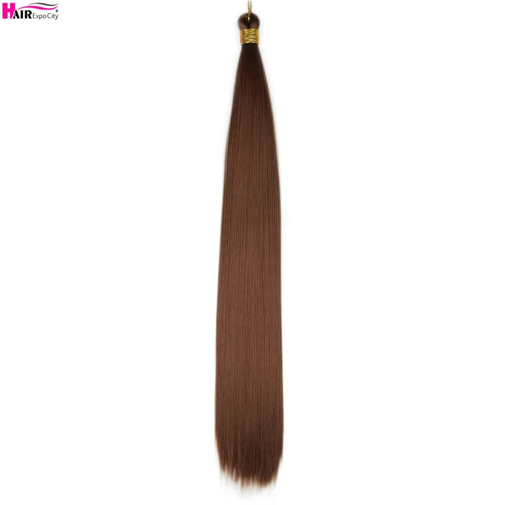 Bone Straight Braiding Hair 150g Silky Synthetic Hair For Box Braids Pre Stretched Ombre Crochet Braids Hair Extension