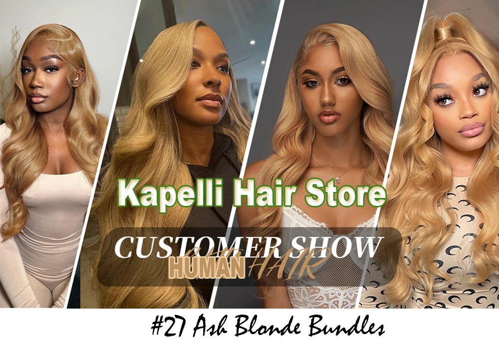 Blonde Body Wave Human Hair Bundles 27 Colored Bundles Human Hair 1/3/4 Bundle Deals Tissage Human Hair Extentions Remy Raw Hair